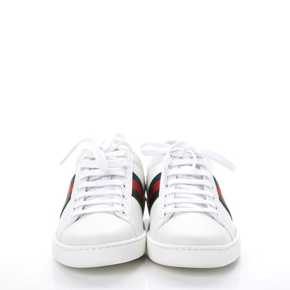Gucci Calfskin Ayers Bee Embroidered Ace Sneakers 38 White Green 2 of 10