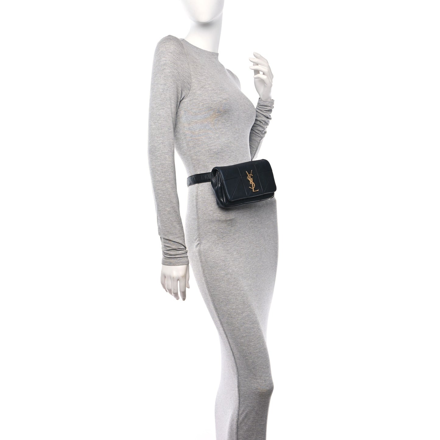 Lambskin Monogram Jamie Belt Bag Black