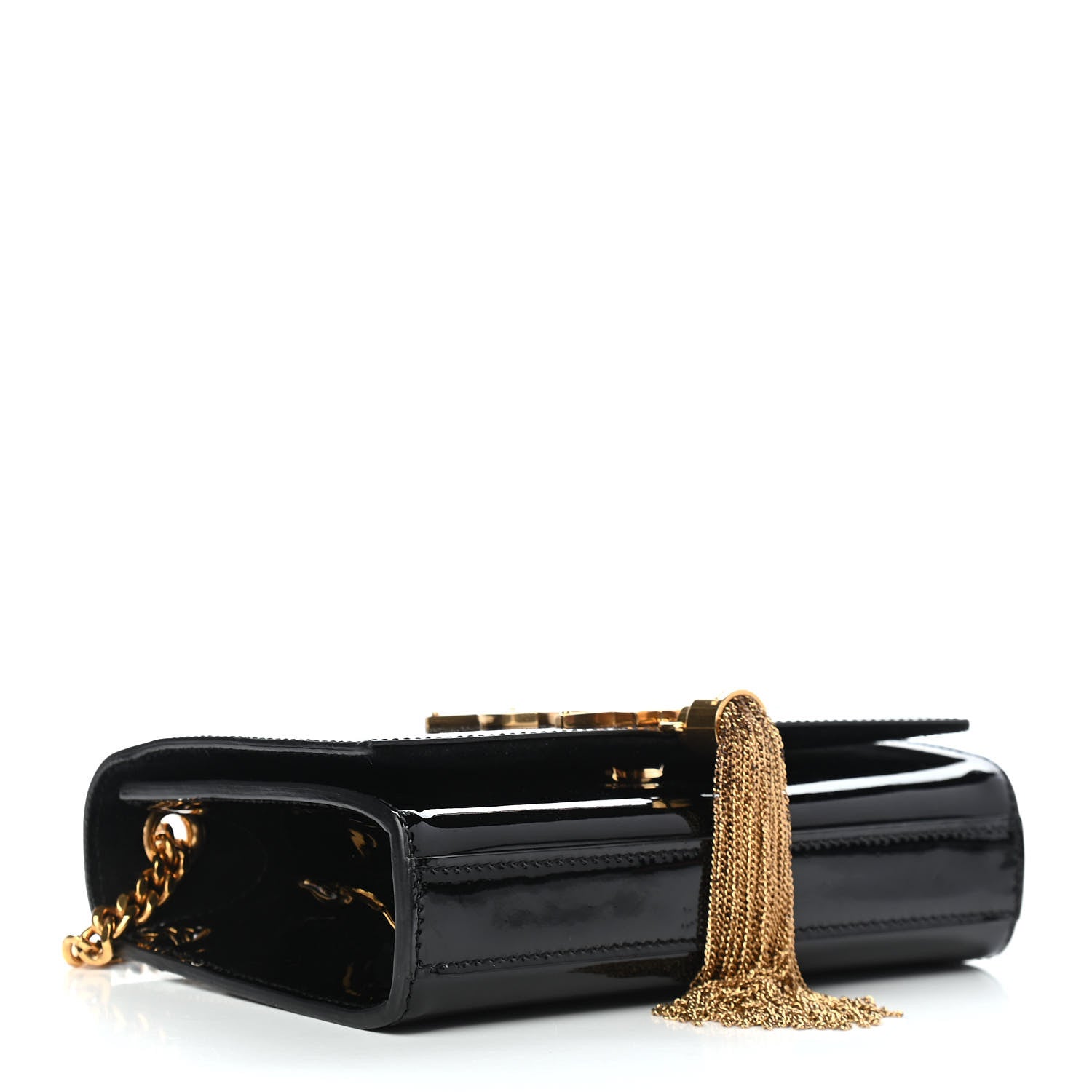 Saint Laurent Patent Small Classic Monogram Kate Tassel Satchel Black 4 of 8
