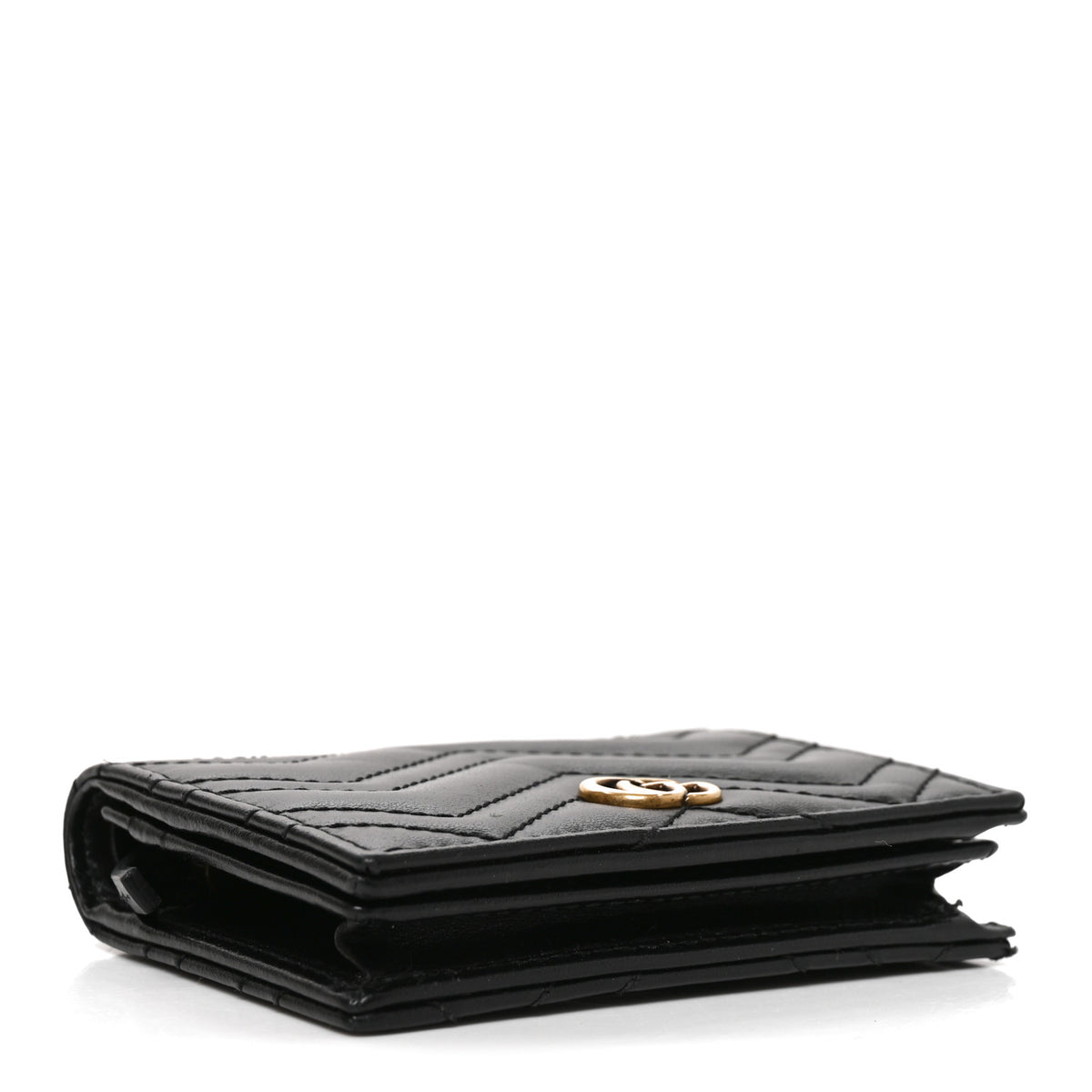 Gucci Calfskin Matelasse GG Marmont Card Case Wallet Black 4 of 8