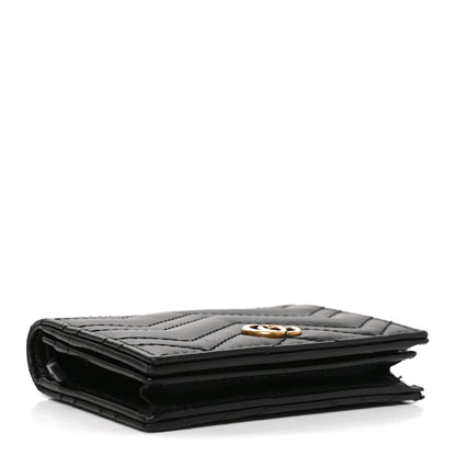 Gucci Calfskin Matelasse GG Marmont Card Case Wallet Black 4 of 8