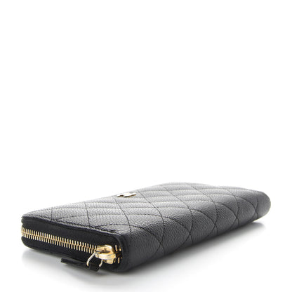 Chanel Caviar Quilted Large Gusset Zip Around Wallet Black 4 of 9