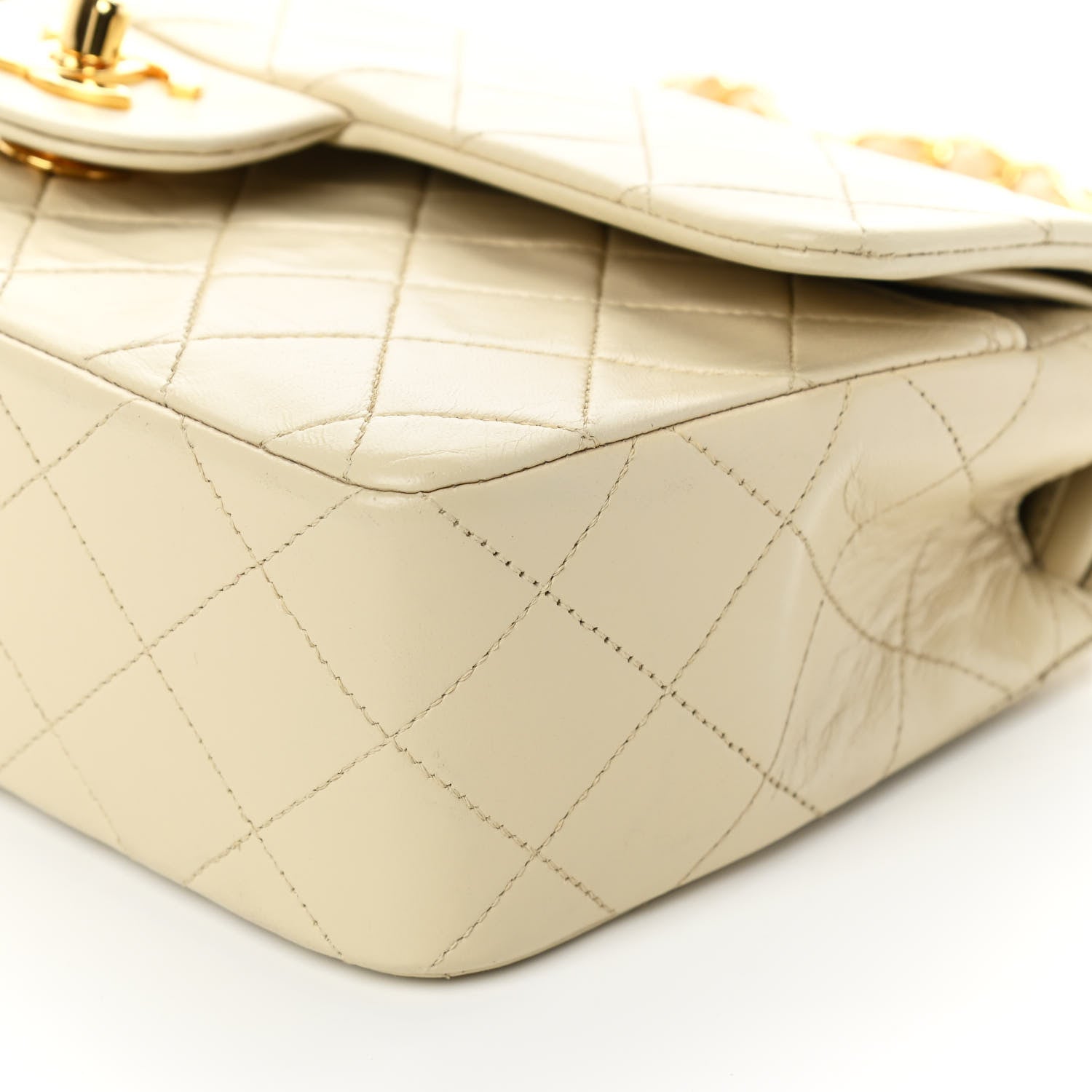 Chanel Lambskin Quilted Small Double Flap Beige 10 of 13