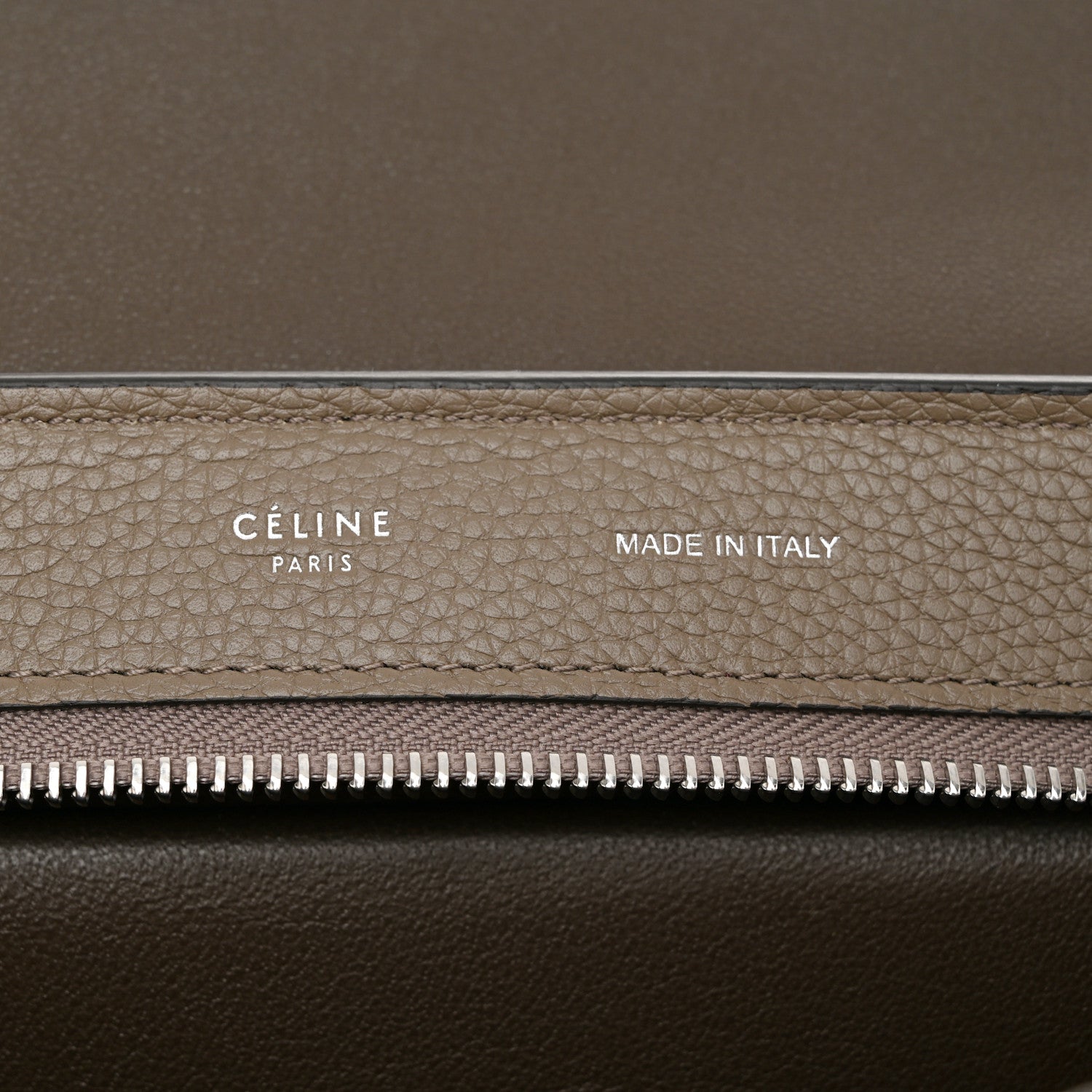 Celine Drummed Calfskin Suede Medium Trapeze Souris 6 of 9