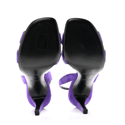 Hermes Suede Goatskin Crystal Heden 80 Sandals 38 Violet Majorette 6 of 10