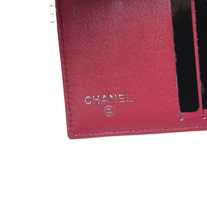 Chanel Patent Embossed Camellia French Wallet Pink 7 of 13
