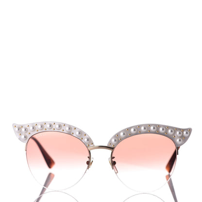 Gucci Pearl Cat Eye Sunglasses GG0212S White 2 of 7