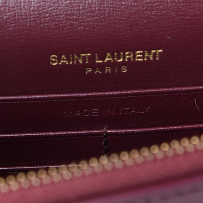 Saint Laurent Calfskin Monogram Sunset Chain Wallet New Red 6 of 9