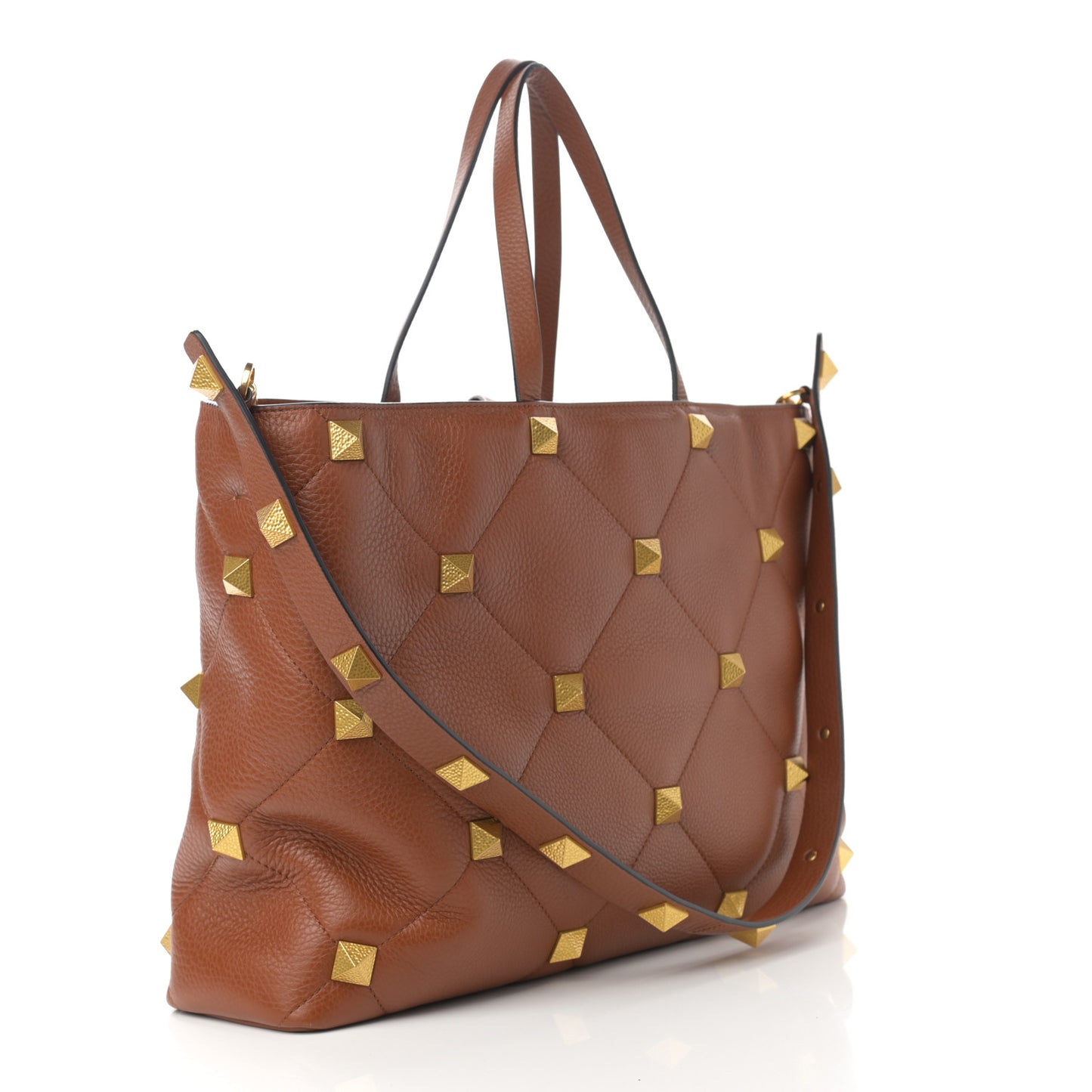 Grained Calfskin Large Roman Stud Tote Selleria
