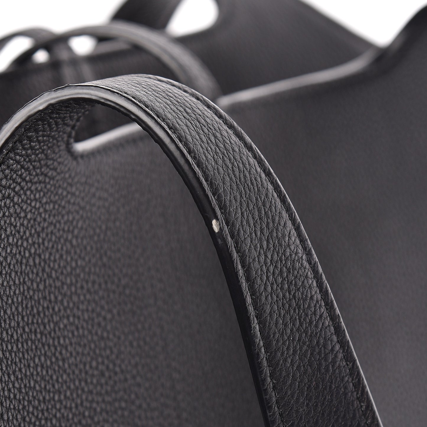 Baby Grained Calfskin Medium Tri-Fold Bag Black