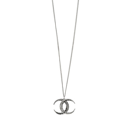 Chanel Baguette Crystal Moon CC Necklace Silver 1 of 6
