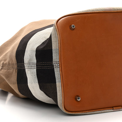 Burberry Canvas Mega Check Medium Ashby Hobo Saddle Brown 11 of 13