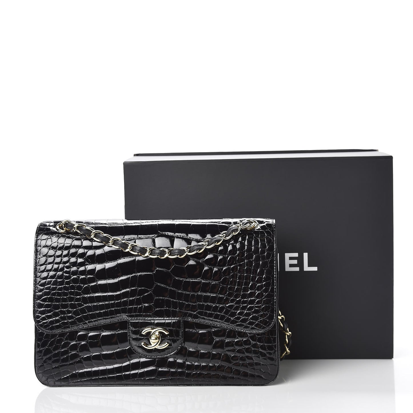 Alligator Jumbo Double Flap Black
