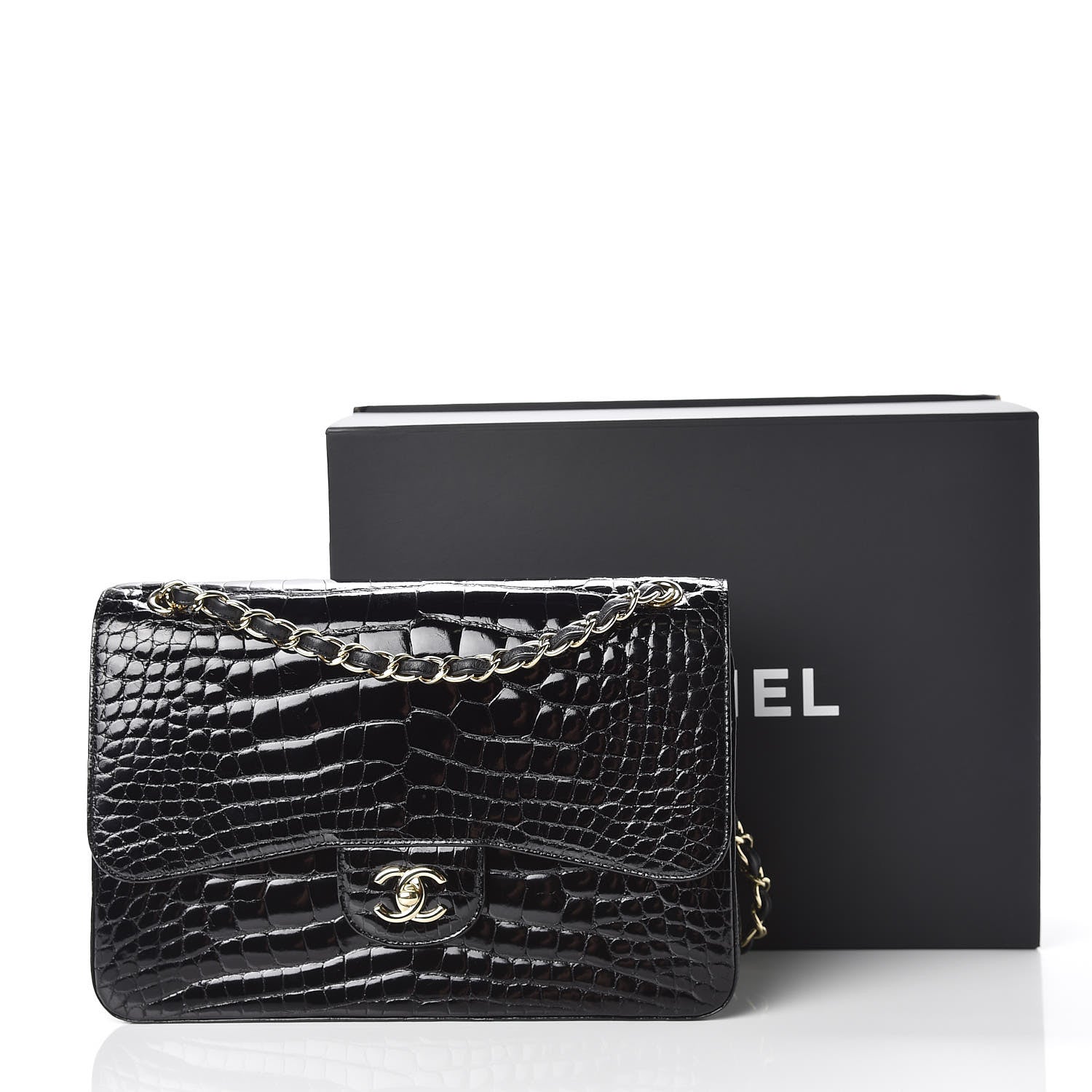 Chanel Alligator Jumbo Double Flap Black 11 of 11