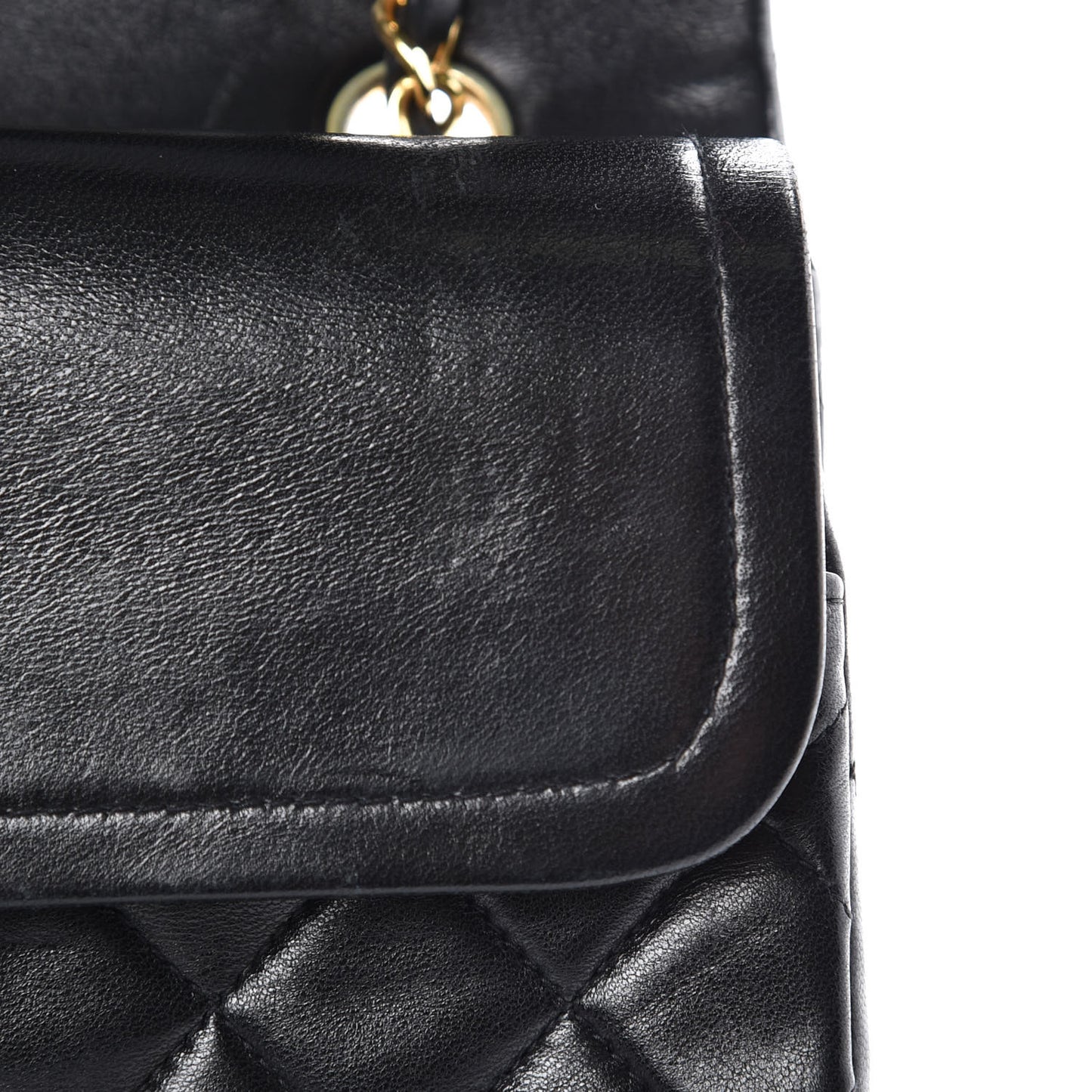 Lambskin Quilted Medium Double Flap Black