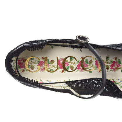 Gucci Lace Pizzo Venice Pumps 36.5 Black 7 of 9