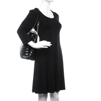 Saint Laurent Calfskin Y Quilted Monogram Large Loulou Shopper Black 2 of 8