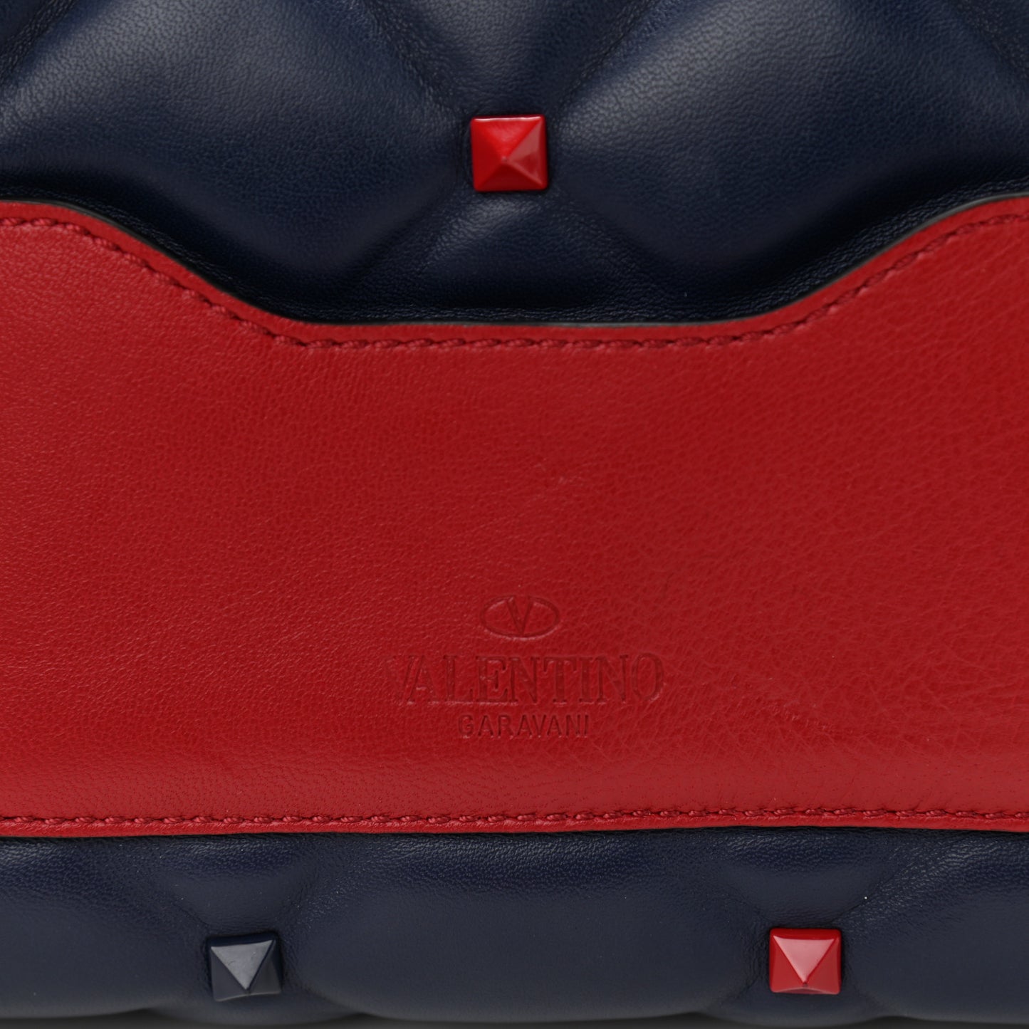 Nappa Mini Candystud Top Handle Bag Navy