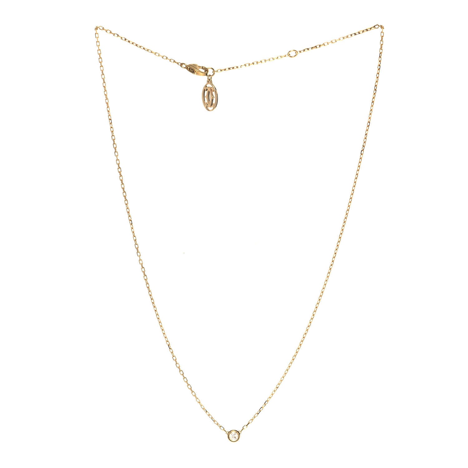 Cartier 18K Yellow Gold Diamond SM D'Amour Pendant Necklace 4 of 7