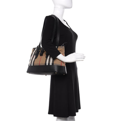 Burberry Canvas Quilted Nova Check Tote Black 2 of 13