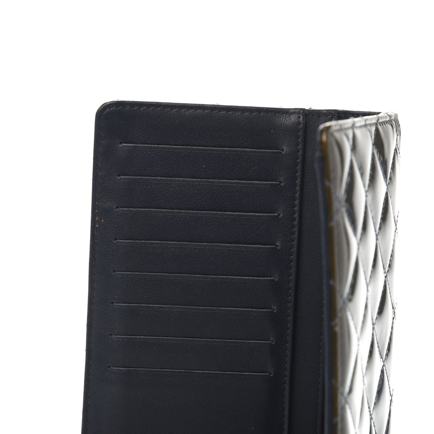 Chanel Patent Quilted Brilliant Yen Wallet Blue Fonce 9 of 12