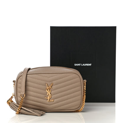 Saint Laurent Grain De Poudre Matelasse Monogram Mini Lou Camera Bag Dark Beige 11 of 11