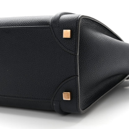 Celine Drummed Calfskin Micro Luggage Midnight 9 of 10