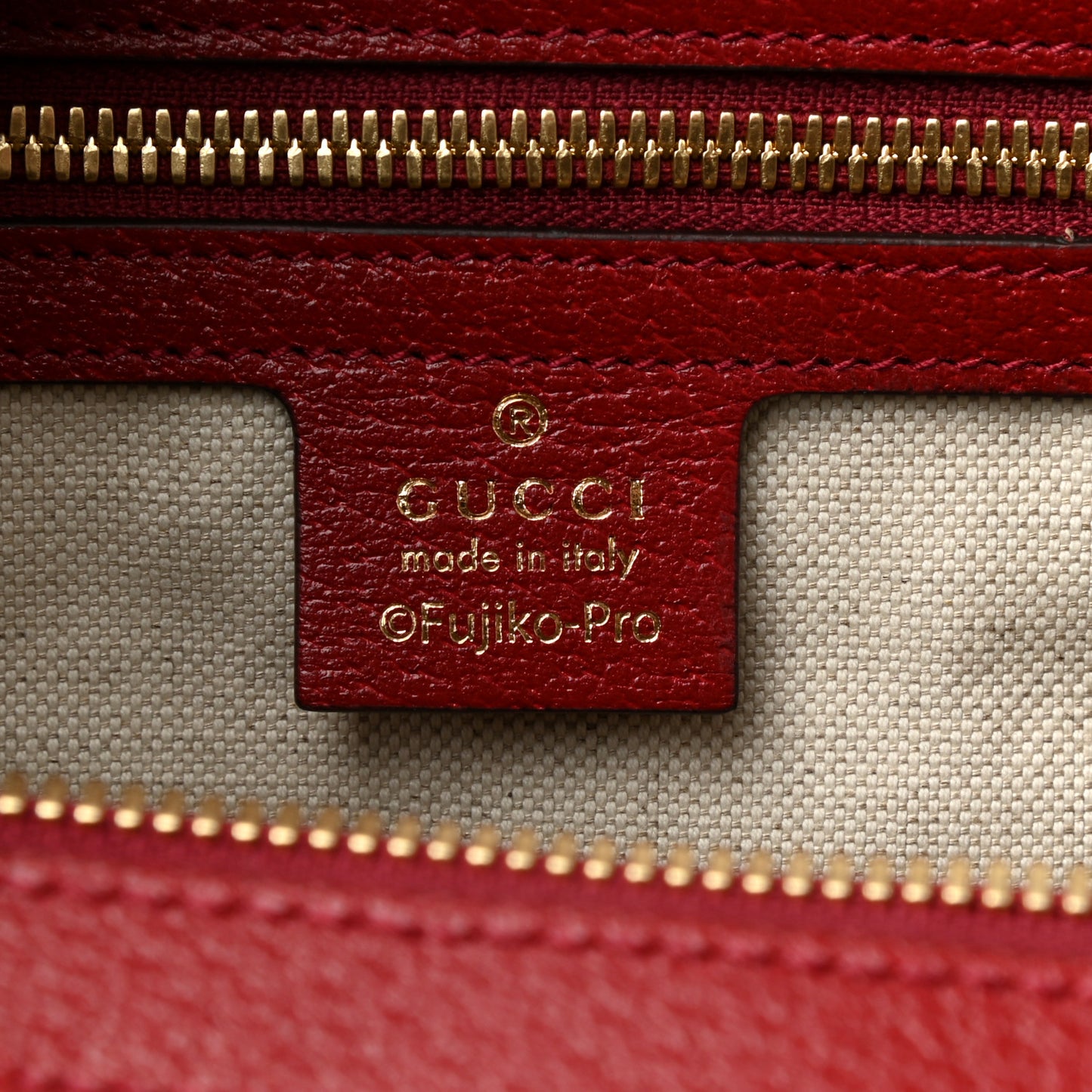 X DORAEMON Mini Vintage GG Supreme Monogram Web Duffle Travel Bag Beige Cherry Red