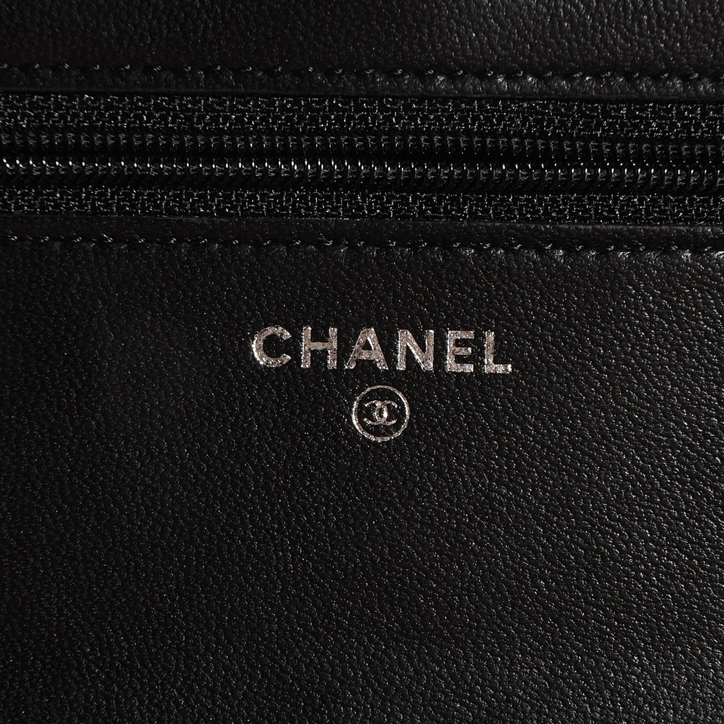 Lambskin Quilted Wallet On Chain WOC Black