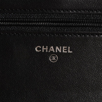 Chanel Lambskin Quilted Wallet On Chain WOC Black 7 of 9