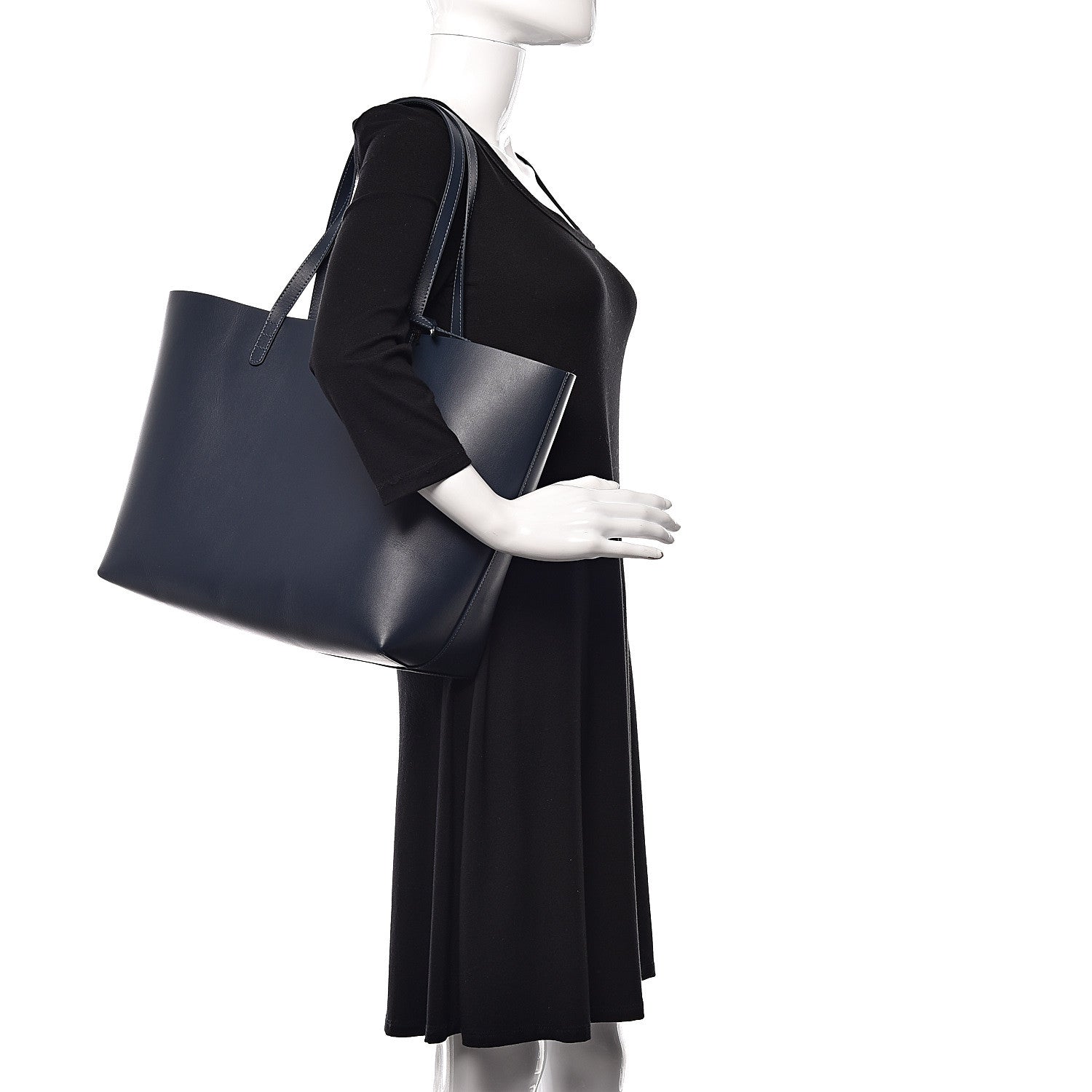 Mansur Gavriel Smooth Calfskin Large Shopping Tote Blu 2 of 12