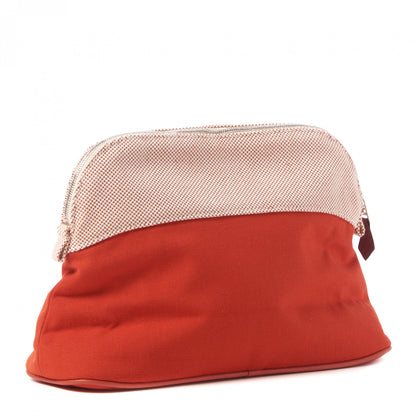 Hermes Canvas Bolide Samarcande Toiletry Case MM Terracotta 2 of 9