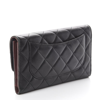 Chanel Lambskin Quilted Large Flap Wallet Black 2 of 7