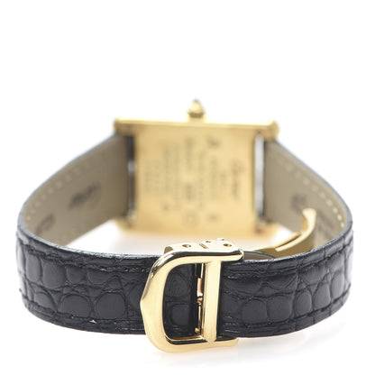 Cartier Sterling Silver Vermeil Alligator 20mm Must de Cartier Tank Quartz Watch Grey 4 of 9