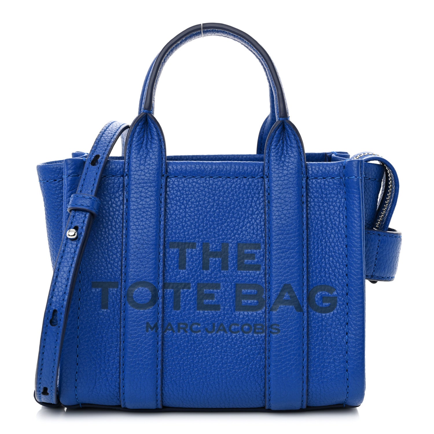 Marc Jacobs Grained Calfskin Mini The Tote Bag Cobalt 1 of 11