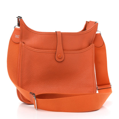 Hermes Taurillon Clemence Evelyne III PM Orange 3 of 11