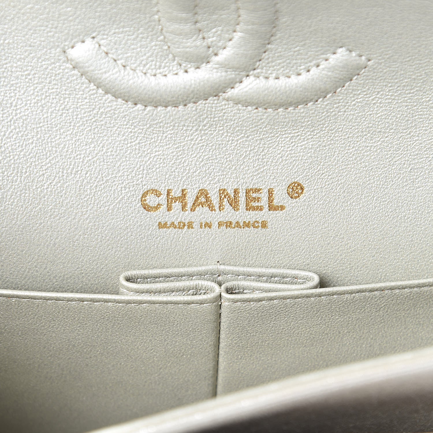 Chanel Iridescent Calfskin Medium Double Flap Light Gold 7 of 10