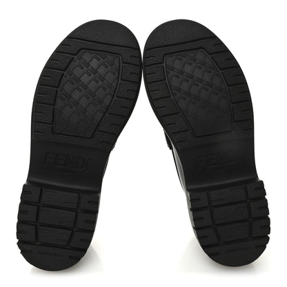 Fendi Vitello Abrasivato Fendigraphy 50mm Loafers 38 Black 6 of 10