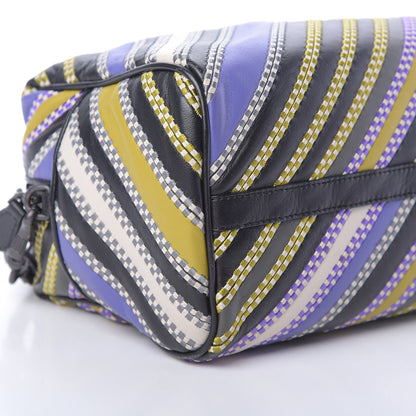Bottega Veneta Nappa Diagonal Stripe Boston Lavender Black Multi 9 of 12