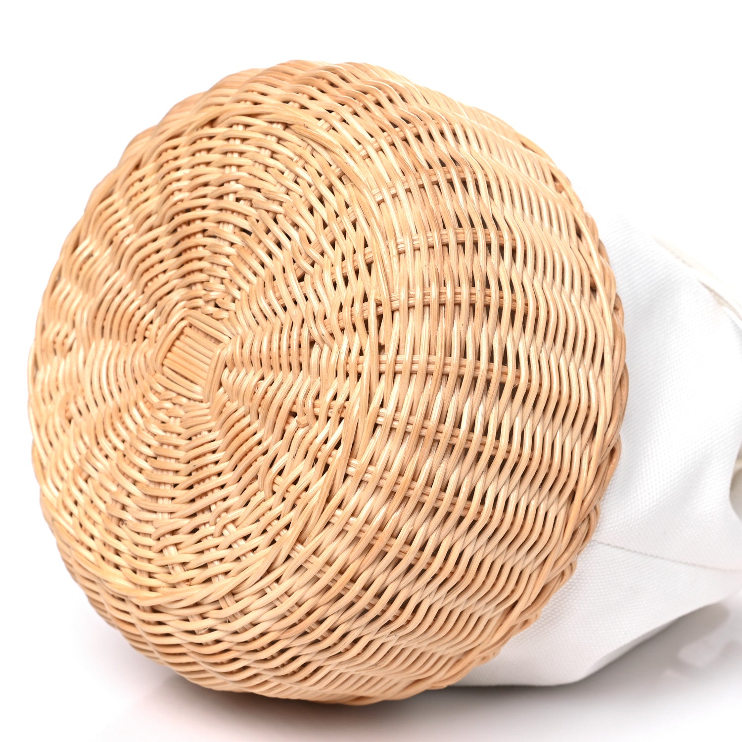 Prada Wicker Canvas Bucket Bag Naturale White 10 of 11