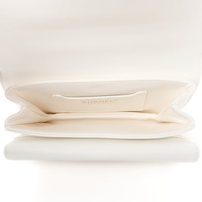 Chanel Caviar Quilted Mini Top Handle Flap White 5 of 12