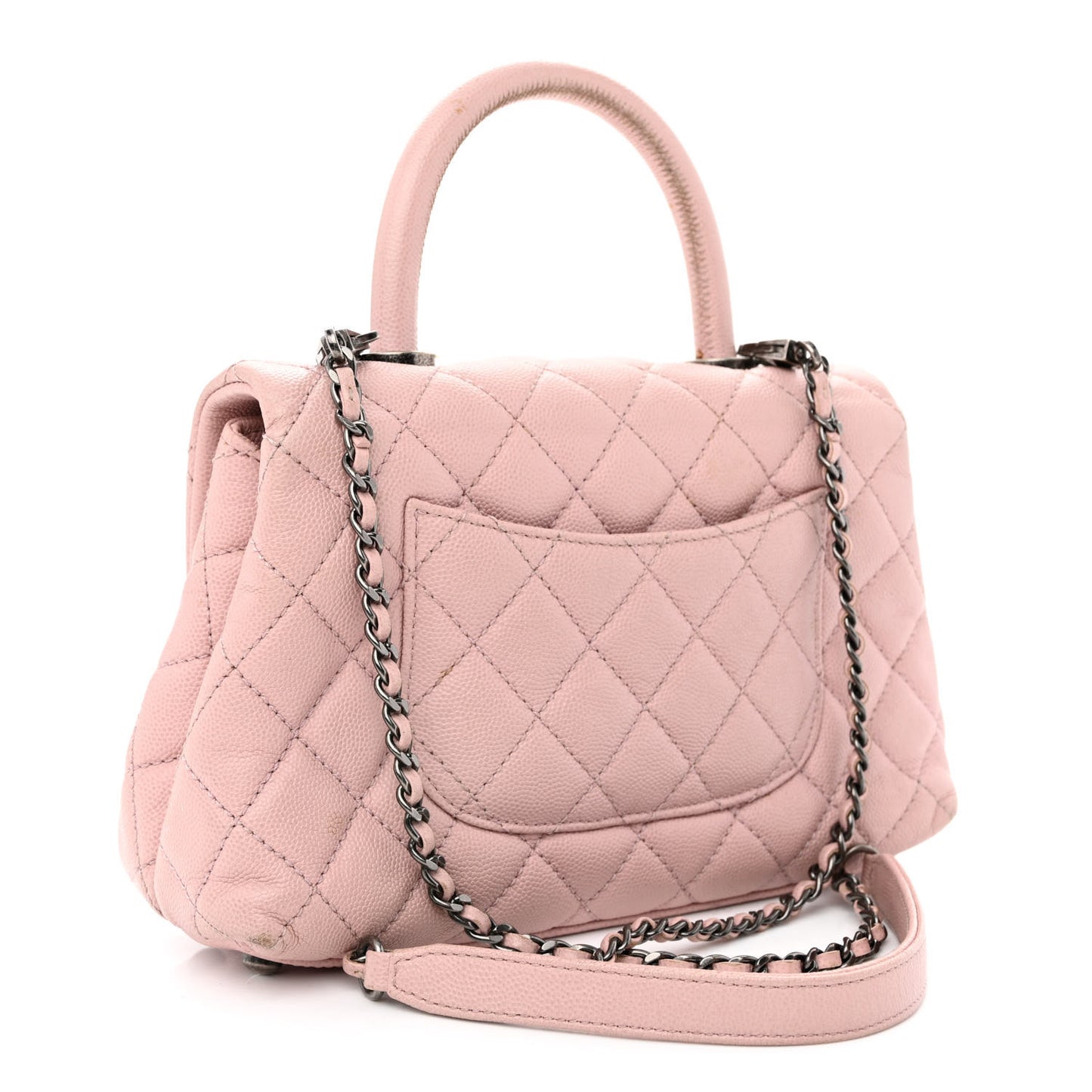 Caviar Quilted Mini Coco Handle Flap Light Pink