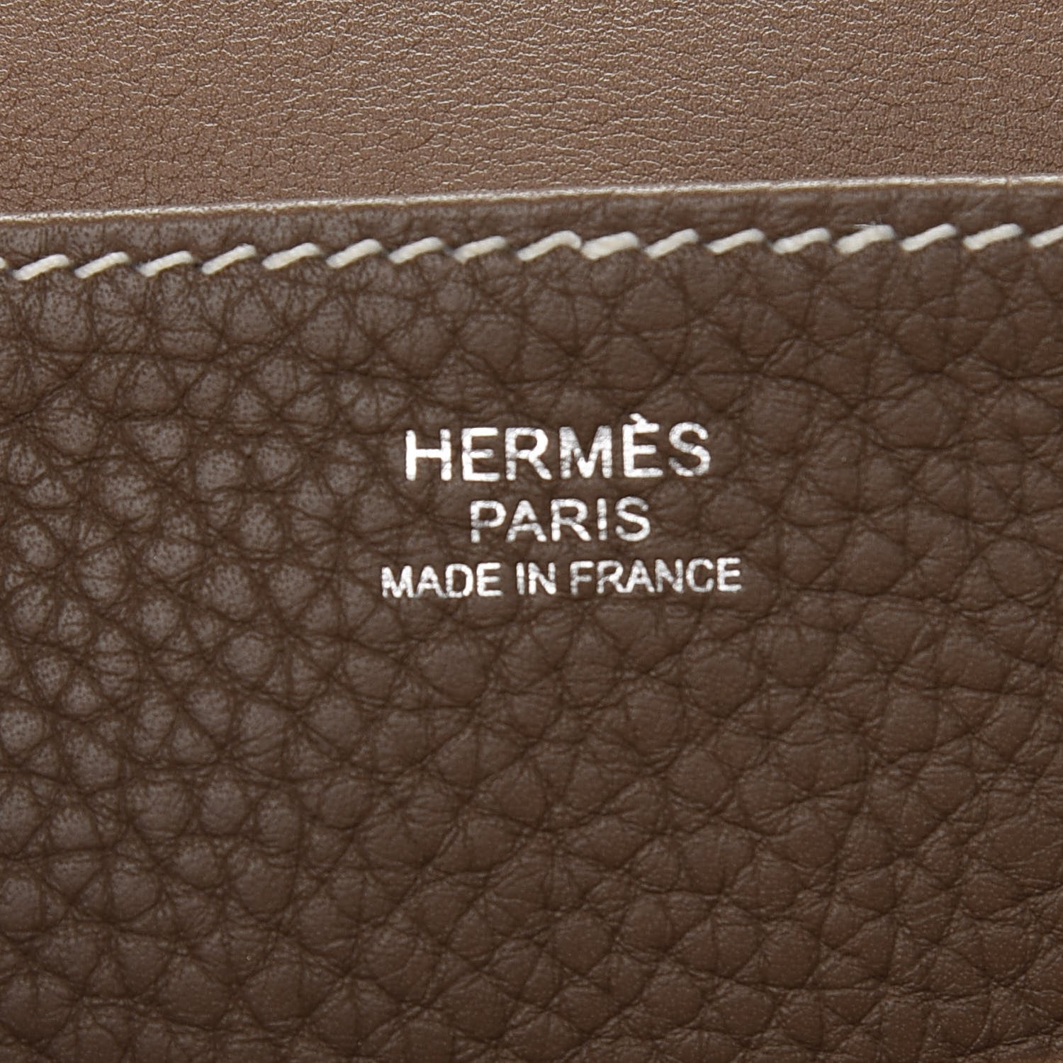 Hermes Taurillon Clemence Halzan 31 GM Etoupe 8 of 11