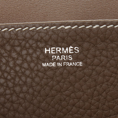 Hermes Taurillon Clemence Halzan 31 GM Etoupe 8 of 11