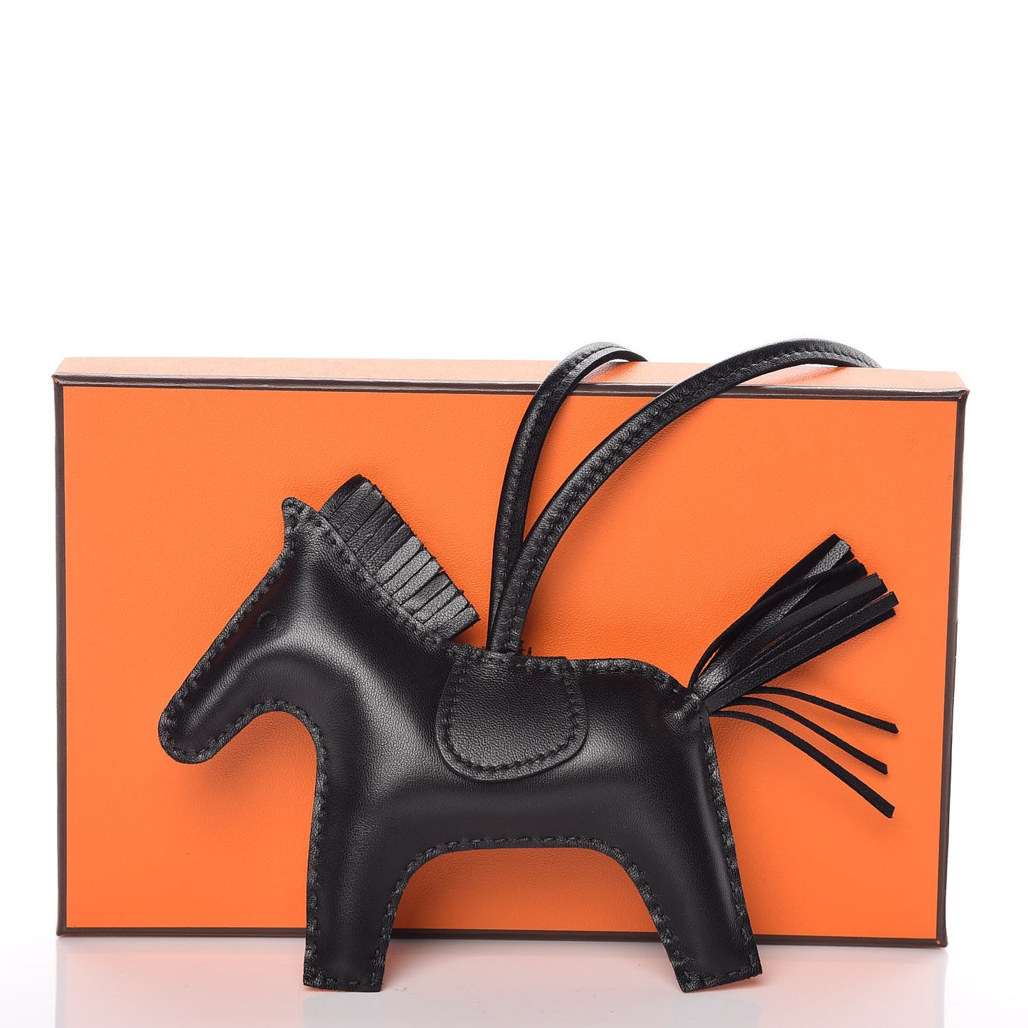 Milo Lambskin Grigri Rodeo Horse Bag Charm MM So Black