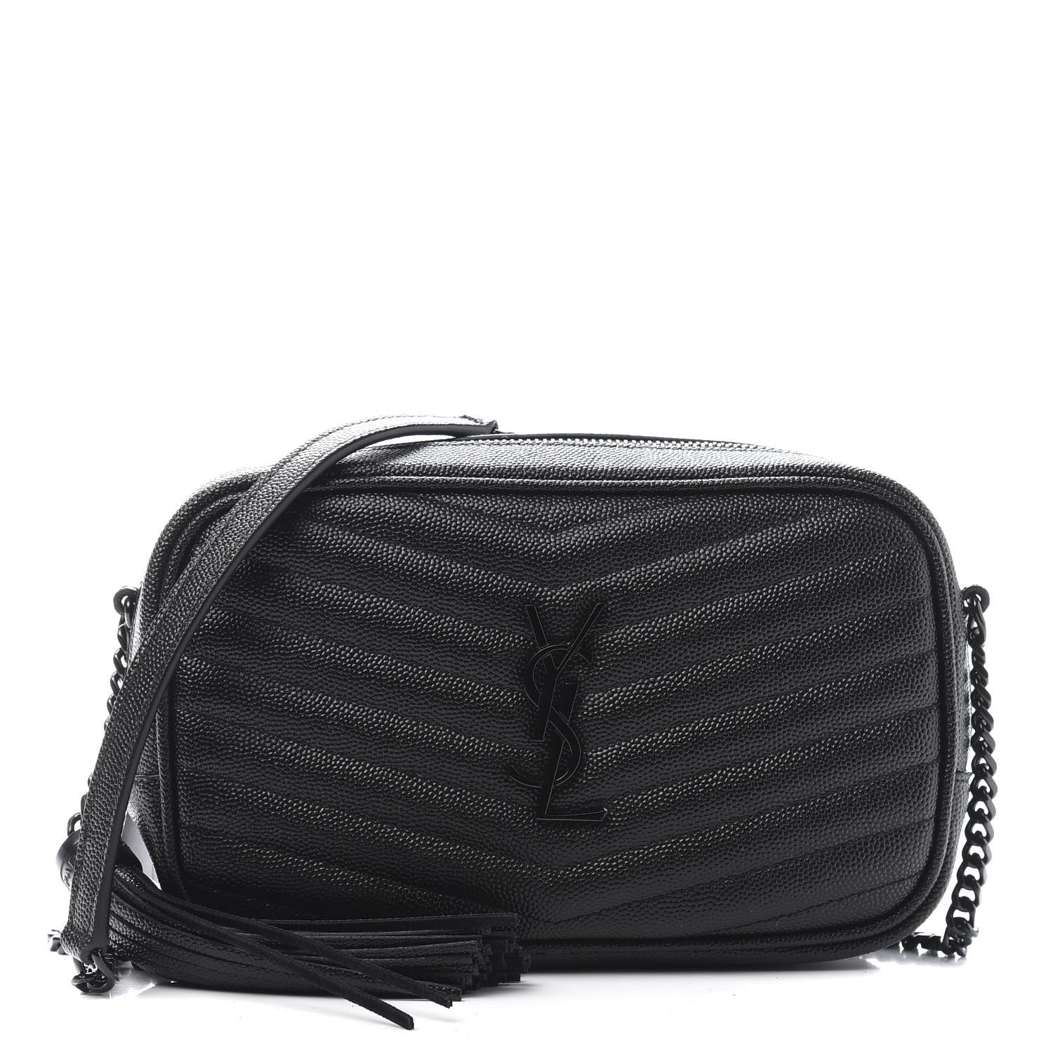 Saint Laurent Grain De Poudre Matelasse Monogram Mini Lou Camera Bag Black 1 of 11