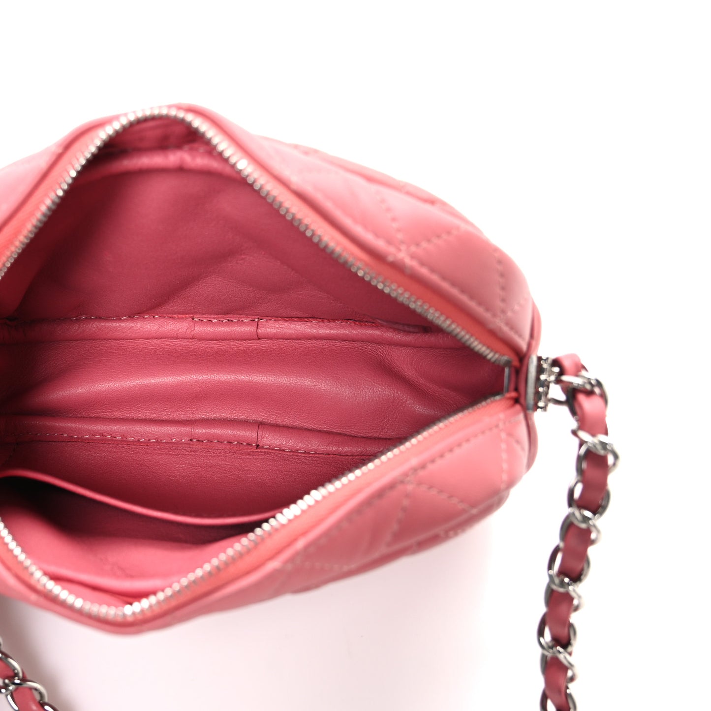 Lambskin Quilted Small Timeless Camera Case Pink