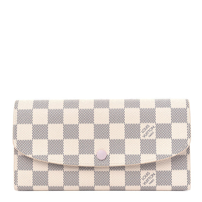 Louis Vuitton Damier Azur Emilie Wallet Rose Ballerine 1 of 4