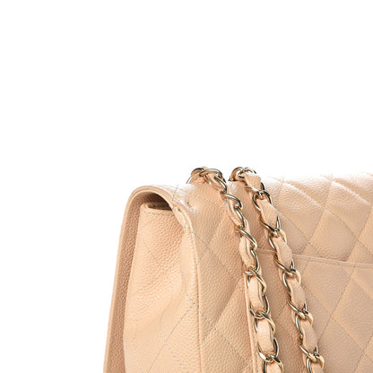 Chanel Caviar Quilted Jumbo Single Flap Beige Clair 8 of 14