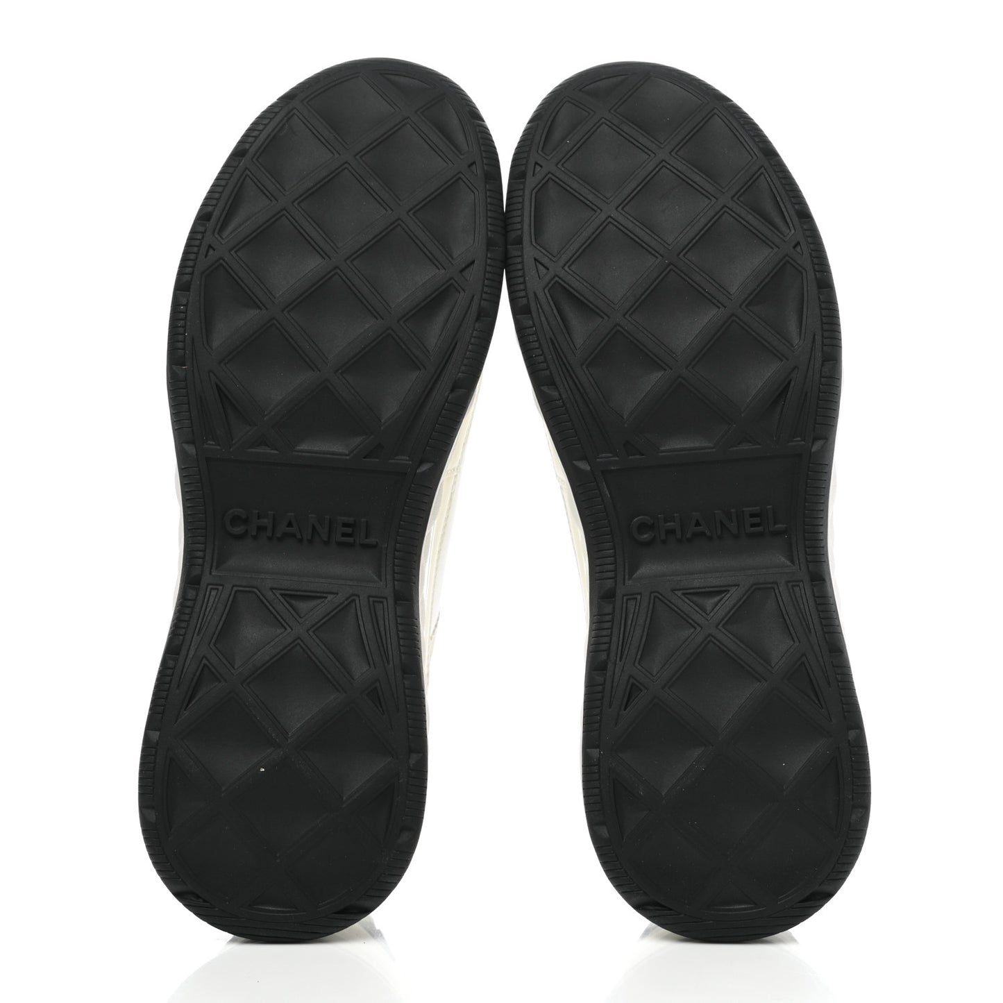 Velvet Calfskin Mixed Fibers CC Sneakers 38.5 Ivory Black